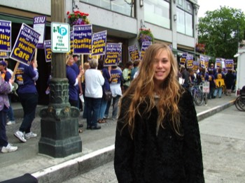  Sarah at a street rally, circa 2004 