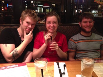  Zayne, Ashley and Kristof enjoying dinner in Spokane after a long day of audio-visual work 
