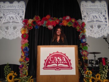  Custom Stage decor and lighting projections for Casa Latina Auction 
