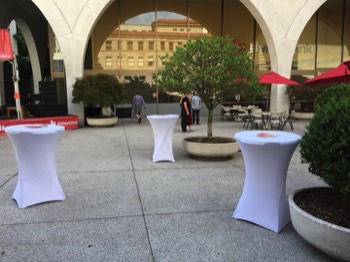  Spandex Bistro tables, Union Bank Branded outdoor concert series 