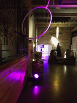  Set up for aerial show, with lighting in private space 