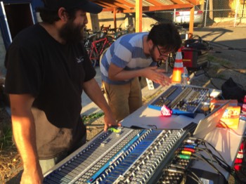  Mike and Forrest check out a new lighting board 