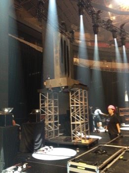  A fire organ being installed at the Key Arena 